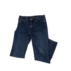 Lauren Jeans Co. Classic Dark Blue Denim Straight Leg Jeans Women's Casual Denim